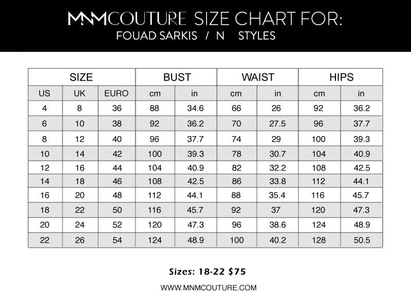 Fouad Size Chart